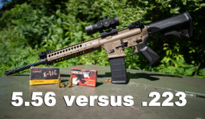 5.56 vs 223 ammo with rifle set-up at a shooting range