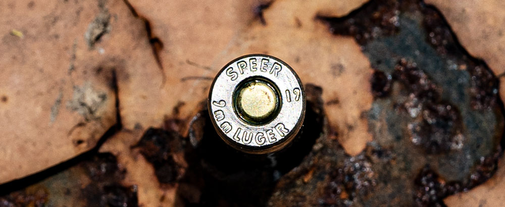 The headstamp on a round of 9mm Luger ammo